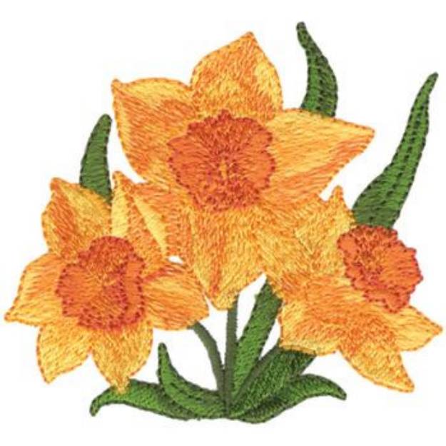 Picture of Jonquil Daffodils Machine Embroidery Design