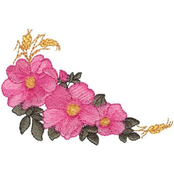 Wild Prairie Rose Machine Embroidery Design