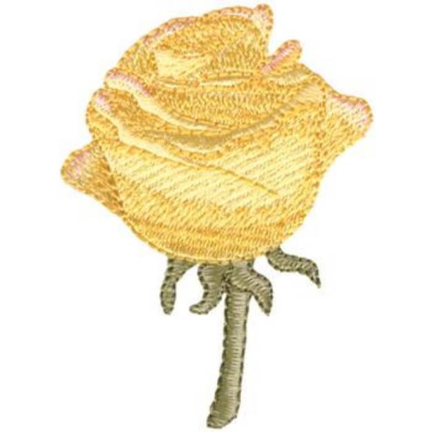 Picture of Yellow Rose Machine Embroidery Design