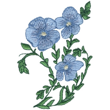 Western Blue Flax Machine Embroidery Design