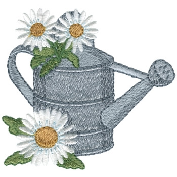 Daisies W/ Water Can Machine Embroidery Design