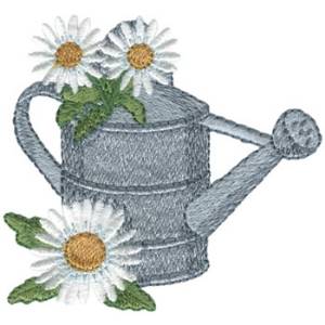 Picture of Daisies W/ Water Can Machine Embroidery Design