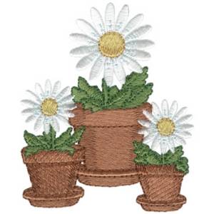 Picture of Daisies In Pot Machine Embroidery Design
