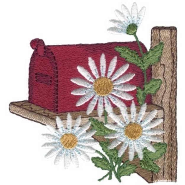Picture of Daisies & Mailbox Machine Embroidery Design