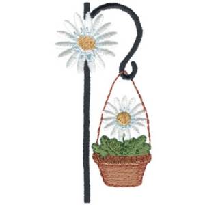 Picture of Daisies With Staff Machine Embroidery Design