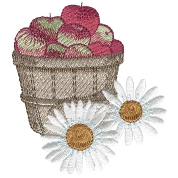 Daisies & Apples Machine Embroidery Design