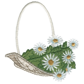 Daisy Basket Machine Embroidery Design
