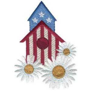 Picture of Daisy Birdhouse Machine Embroidery Design