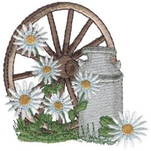 Picture of Daisies and Wheel Machine Embroidery Design