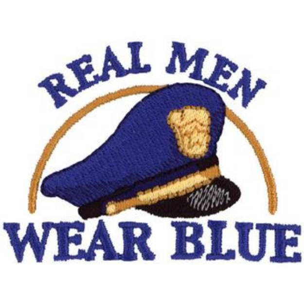 Picture of Real Men Wear Blue Machine Embroidery Design