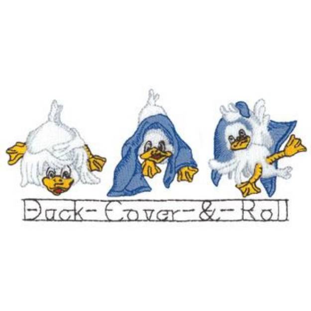 Picture of Duck, Cover, Roll Machine Embroidery Design
