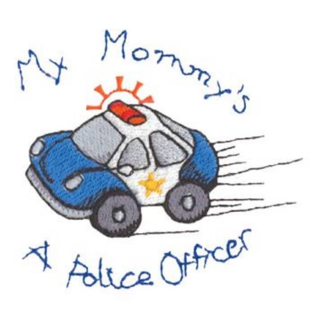 Picture of Mommys A Police Officer Machine Embroidery Design
