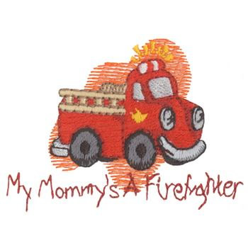 Mommys A Firefighter Machine Embroidery Design