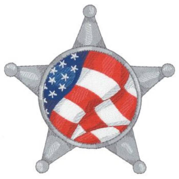 Picture of Police Star Machine Embroidery Design