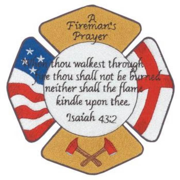 Picture of A Firemans Prayer Machine Embroidery Design
