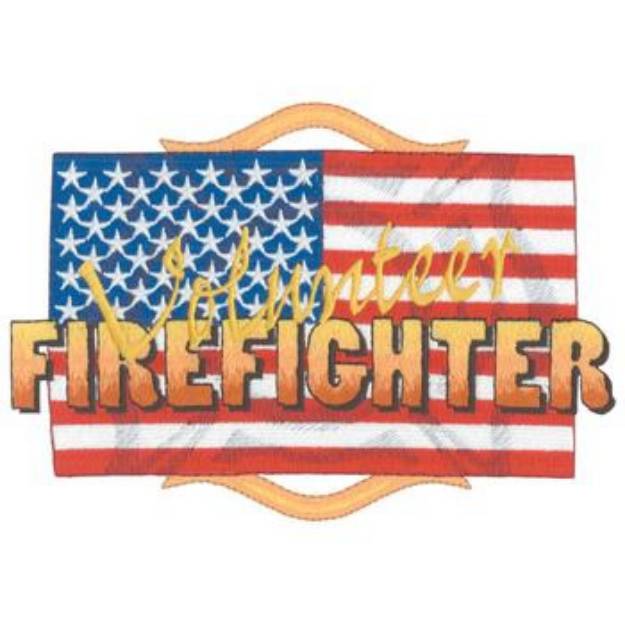 Picture of Volunteer Fire Fighter Machine Embroidery Design