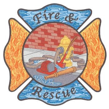 Fire & Rescue Machine Embroidery Design