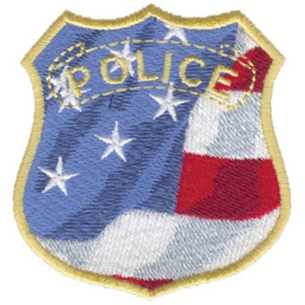 Picture of Patriotic Police Machine Embroidery Design