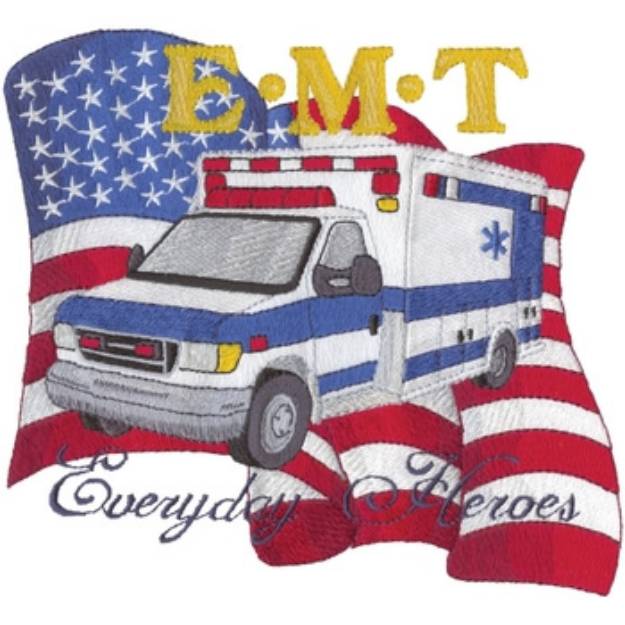 Picture of Everyday Heroes EMT Machine Embroidery Design