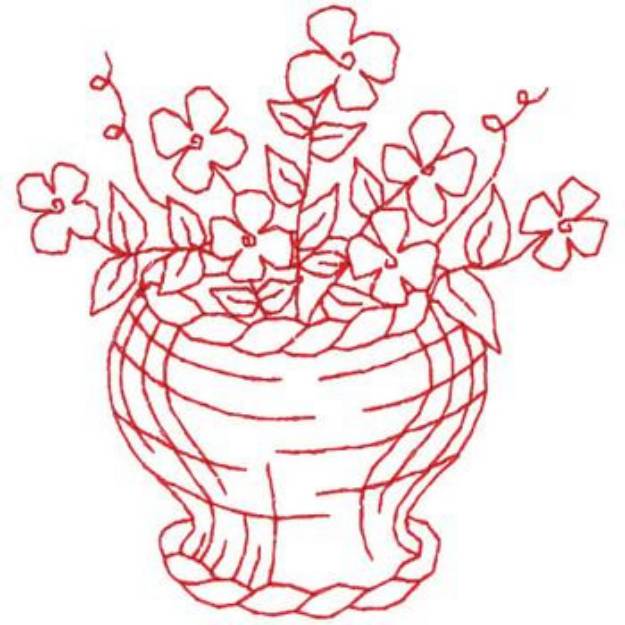 Picture of Basket Of Flowers Machine Embroidery Design