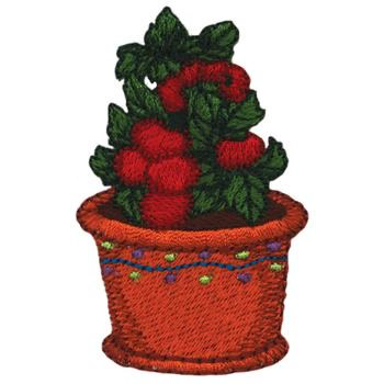 Potted Tomatoes Machine Embroidery Design