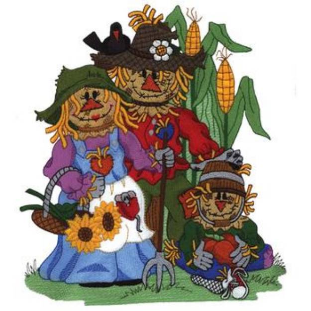 Picture of Scarecrow Family Machine Embroidery Design