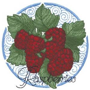 Picture of Raspberries Machine Embroidery Design