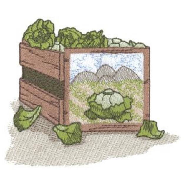 Picture of Lettuce Crate Machine Embroidery Design