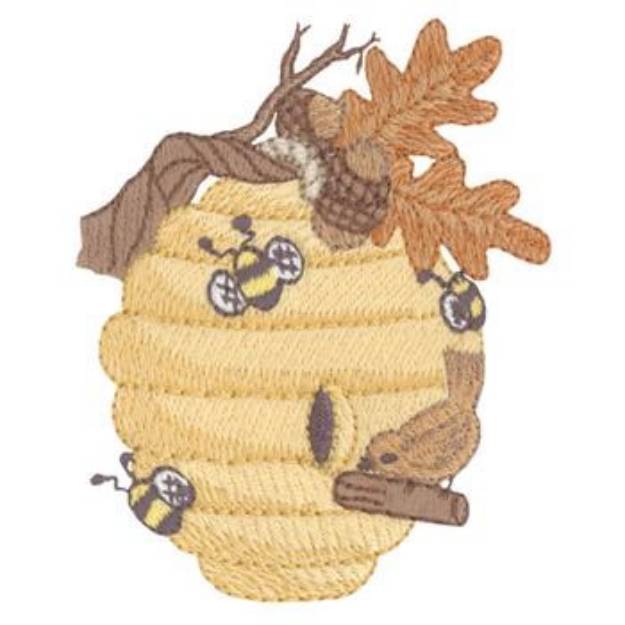 Picture of Beehive Birdhouse Machine Embroidery Design