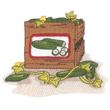 Cucumber Crate Machine Embroidery Design