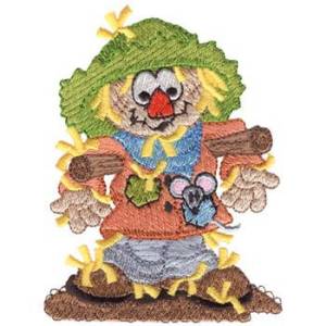 Picture of Scarecrow On Post Machine Embroidery Design