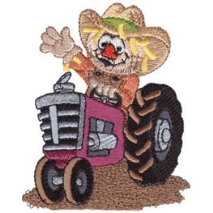 Picture of Scarecrow On Tractor Machine Embroidery Design