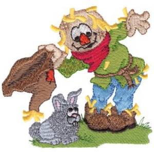 Picture of Scarecrow Tipping Hat Machine Embroidery Design