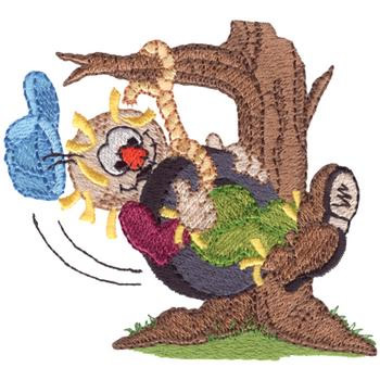 Scarecrow On Swing Machine Embroidery Design