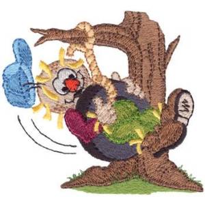 Picture of Scarecrow On Swing Machine Embroidery Design