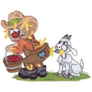 Picture of Scarecrow With Goat Machine Embroidery Design