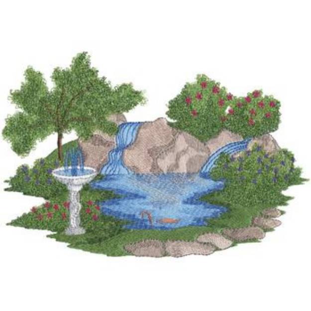 Picture of Garden Pond Machine Embroidery Design