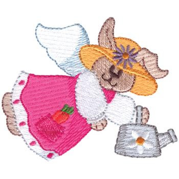 Bunny Garden Angel Machine Embroidery Design