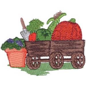 Picture of Wagon W/ Veggies Machine Embroidery Design