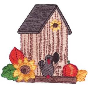 Picture of Fall Birdhouse Machine Embroidery Design