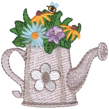 Watering Can Birdhouse Machine Embroidery Design