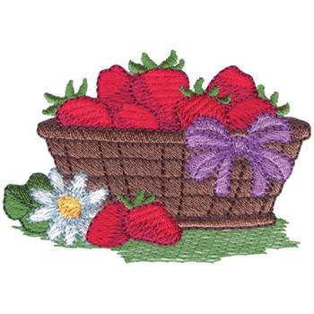 Strawberry Basket Machine Embroidery Design