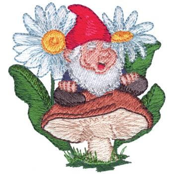 Garden Gnome Machine Embroidery Design