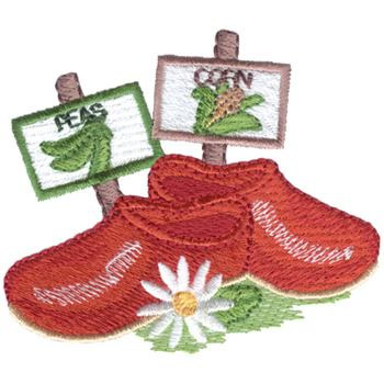 Garden Clogs Machine Embroidery Design