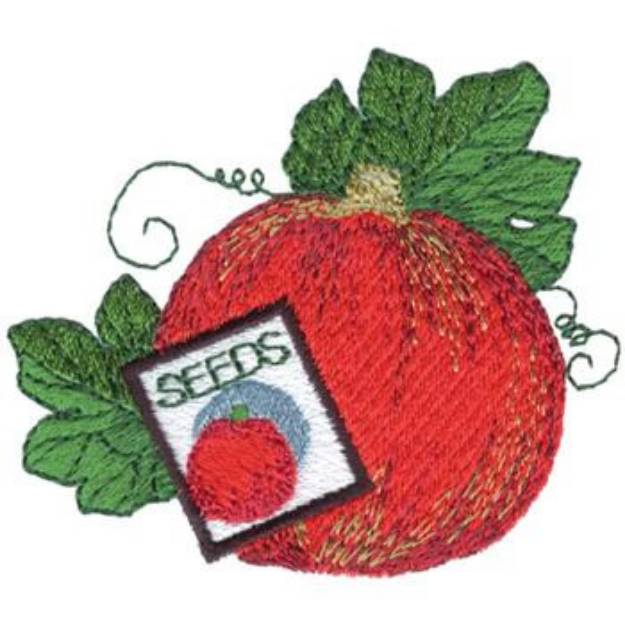 Picture of Pumpkin & Seeds Machine Embroidery Design