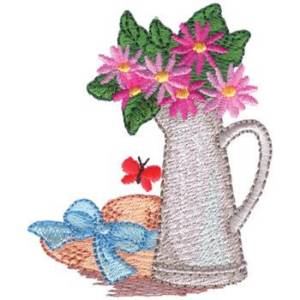 Picture of Metal Pitcher Machine Embroidery Design