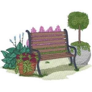 Picture of Garden Bench Machine Embroidery Design