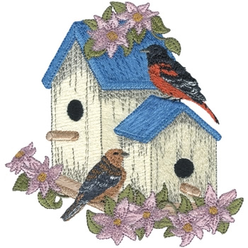 Birdhouse Machine Embroidery Design