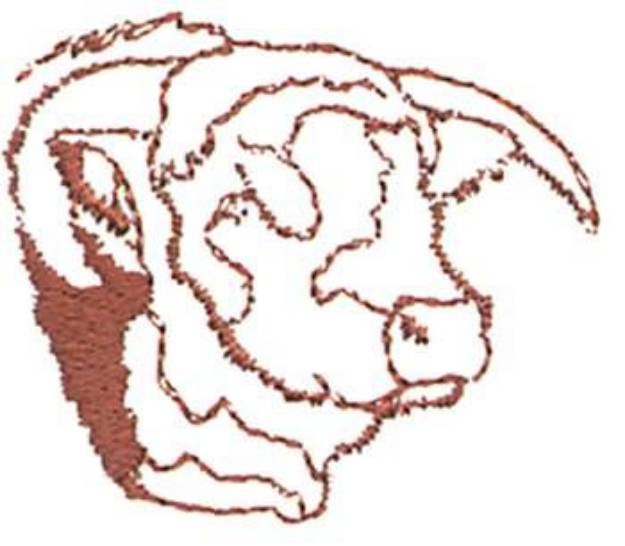 Picture of Bull Head Outline Machine Embroidery Design