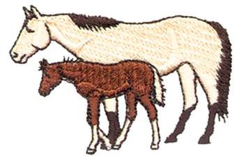 Mare & Foal Machine Embroidery Design
